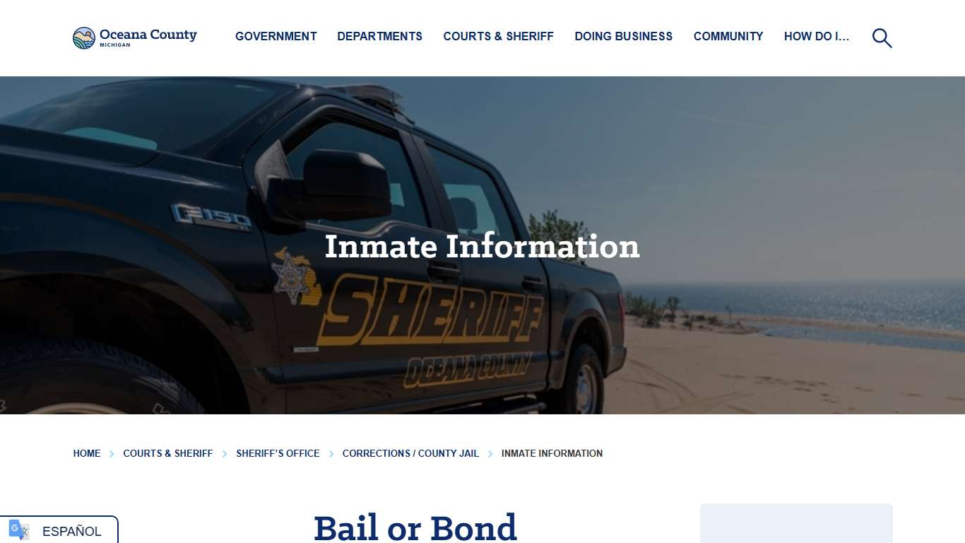 Inmate Information - Oceana County Michigan