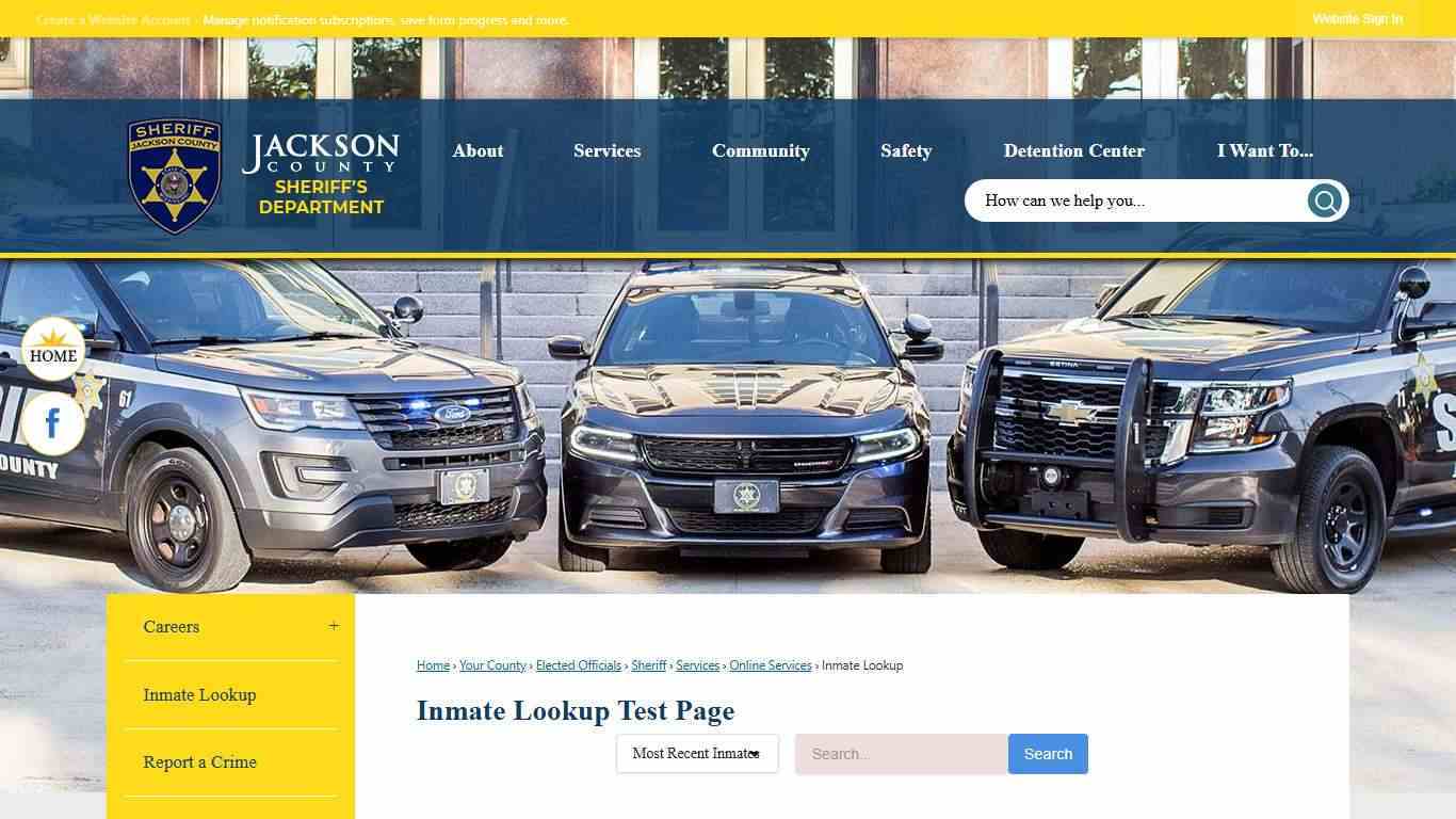 Inmate Lookup Test Page | Jackson County, MS