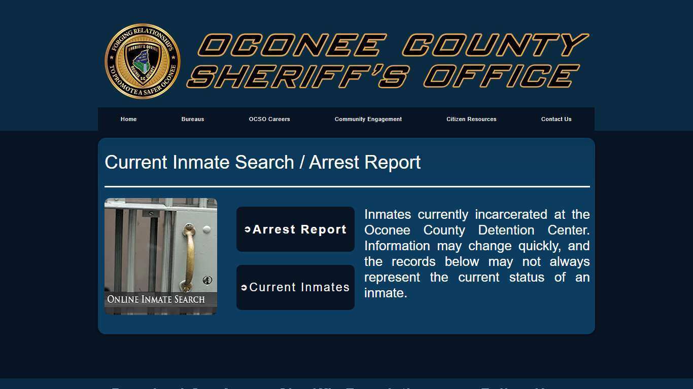Inmate Search & Arrest Report | oconeelaw